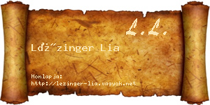 Lézinger Lia névjegykártya